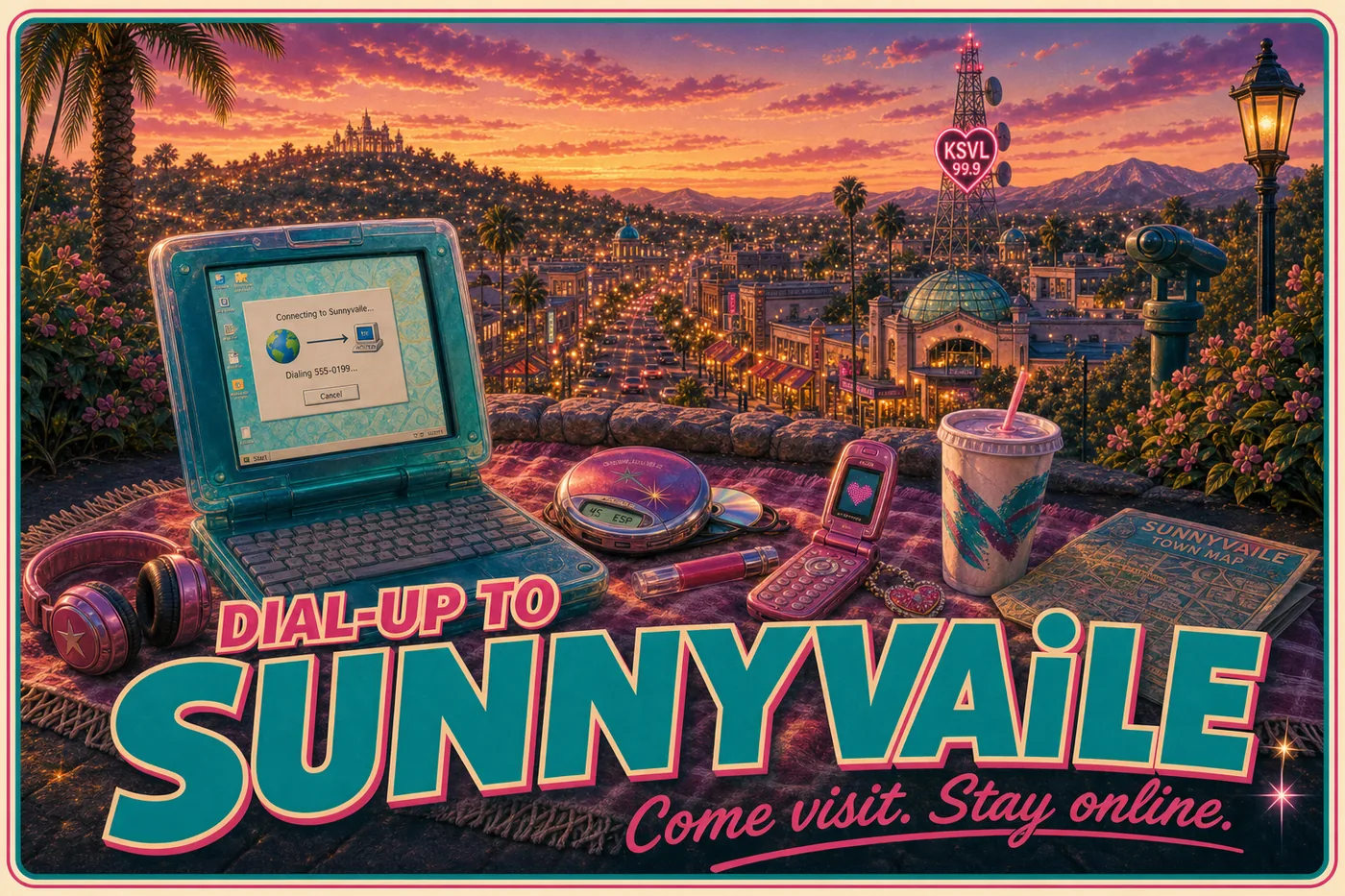 A postcard: Dial-up to SUNNYVAiLE