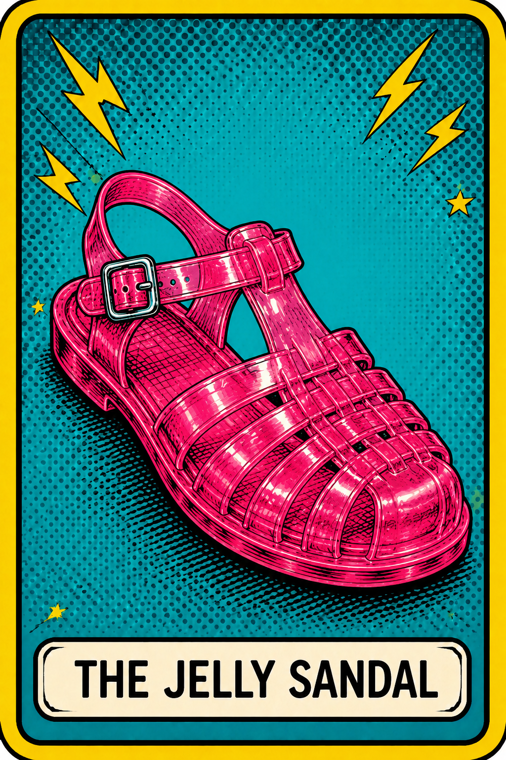 The Jelly Sandal reading card